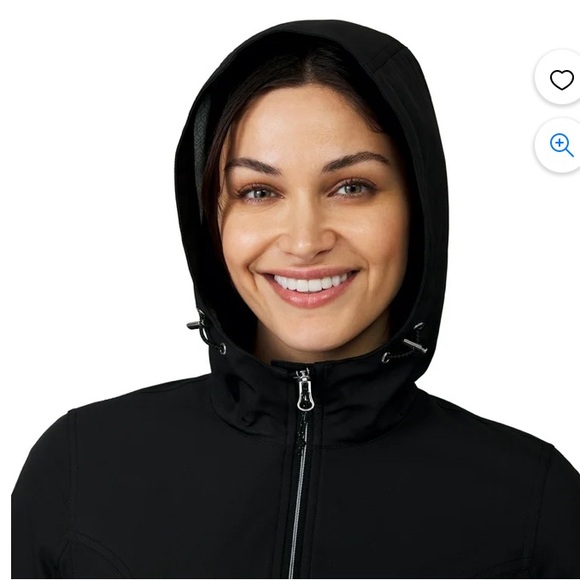 Free Country woman’s Anotak rain jacket faux fur lining hooded black zip up - Picture 7 of 17